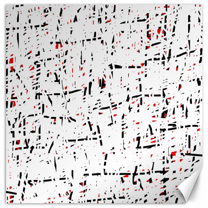 red, white and black pattern Canvas 16  x 16  