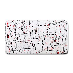 Red, White And Black Pattern Medium Bar Mats by Valentinaart