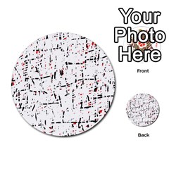 Red, White And Black Pattern Multi-purpose Cards (round) 