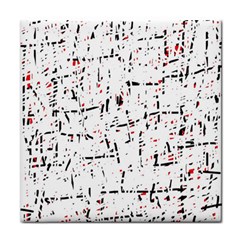 Red, White And Black Pattern Face Towel by Valentinaart