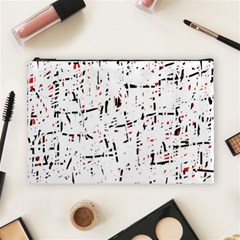 Red, White And Black Pattern Cosmetic Bag (large)  by Valentinaart