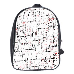 Red, White And Black Pattern School Bags(large)  by Valentinaart