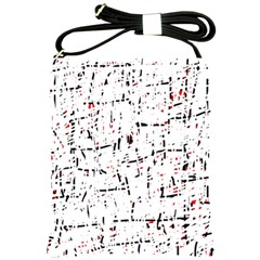 Red, White And Black Pattern Shoulder Sling Bags by Valentinaart