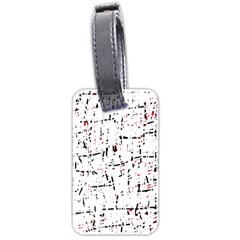 Red, White And Black Pattern Luggage Tags (two Sides) by Valentinaart