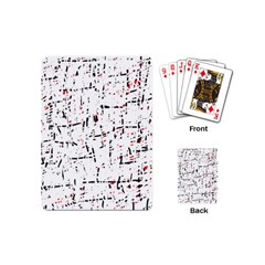 Red, White And Black Pattern Playing Cards (mini)  by Valentinaart