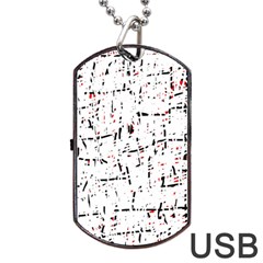 Red, White And Black Pattern Dog Tag Usb Flash (two Sides)  by Valentinaart