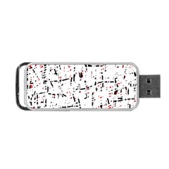 Red, White And Black Pattern Portable Usb Flash (two Sides) by Valentinaart