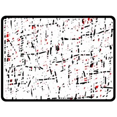 Red, White And Black Pattern Double Sided Fleece Blanket (large) 