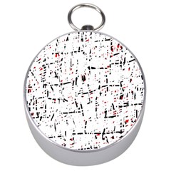 Red, White And Black Pattern Silver Compasses by Valentinaart