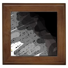 Black And Gray Pattern Framed Tiles by Valentinaart