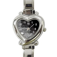 Black And Gray Pattern Heart Italian Charm Watch by Valentinaart