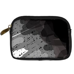 Black And Gray Pattern Digital Camera Cases by Valentinaart