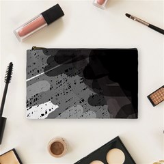 Black And Gray Pattern Cosmetic Bag (medium)  by Valentinaart