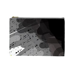 Black And Gray Pattern Cosmetic Bag (large)  by Valentinaart