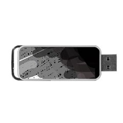 Black And Gray Pattern Portable Usb Flash (two Sides)