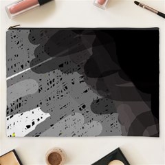 Black And Gray Pattern Cosmetic Bag (xxxl)  by Valentinaart