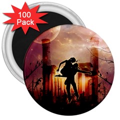 Dancing In The Night With Moon Nd Stars 3  Magnets (100 Pack)