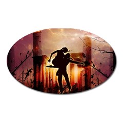 Dancing In The Night With Moon Nd Stars Oval Magnet