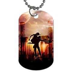 Dancing In The Night With Moon Nd Stars Dog Tag (one Side) by FantasyWorld7