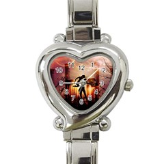 Dancing In The Night With Moon Nd Stars Heart Italian Charm Watch by FantasyWorld7