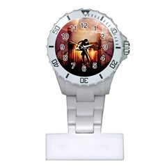 Dancing In The Night With Moon Nd Stars Plastic Nurses Watch by FantasyWorld7