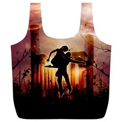 Dancing In The Night With Moon Nd Stars Full Print Recycle Bags (l) 