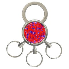 Blue And Red Pattern 3-ring Key Chains by Valentinaart