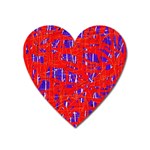 Blue and red pattern Heart Magnet Front