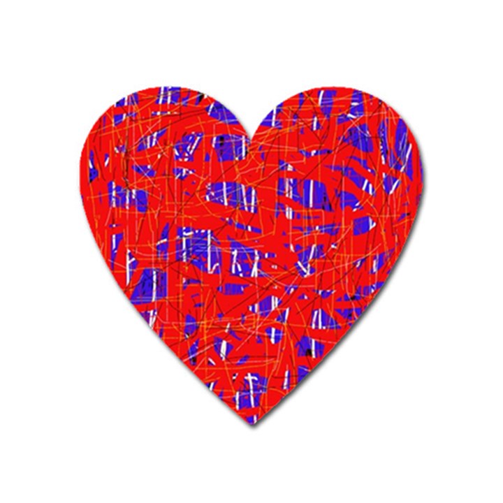 Blue and red pattern Heart Magnet