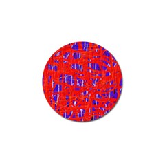 Blue And Red Pattern Golf Ball Marker by Valentinaart