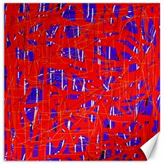 Blue And Red Pattern Canvas 16  X 16   by Valentinaart