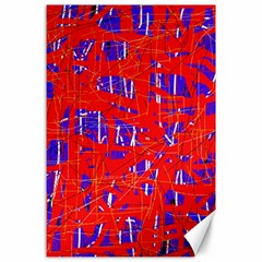 Blue And Red Pattern Canvas 24  X 36  by Valentinaart