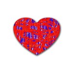 Blue and red pattern Rubber Coaster (Heart)  Front