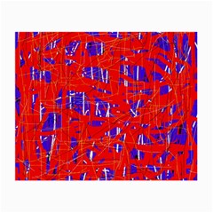 Blue And Red Pattern Small Glasses Cloth (2-side) by Valentinaart