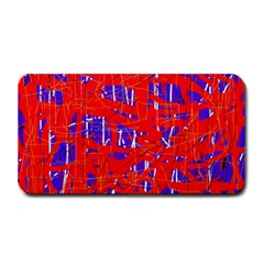 Blue And Red Pattern Medium Bar Mats by Valentinaart