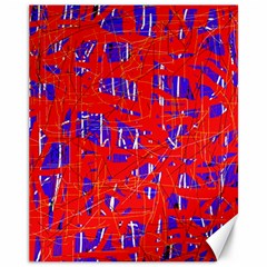 Blue And Red Pattern Canvas 11  X 14   by Valentinaart