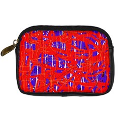 Blue And Red Pattern Digital Camera Cases by Valentinaart