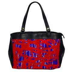 Blue And Red Pattern Office Handbags by Valentinaart