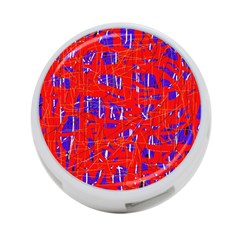 Blue And Red Pattern 4-port Usb Hub (two Sides)  by Valentinaart