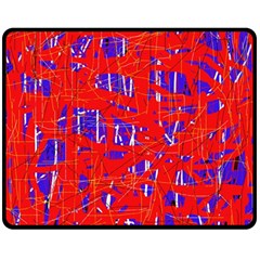 Blue And Red Pattern Fleece Blanket (medium) 