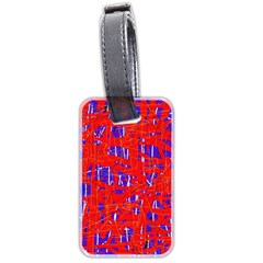 Blue And Red Pattern Luggage Tags (two Sides) by Valentinaart