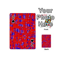 Blue And Red Pattern Playing Cards 54 (mini) 