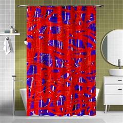 Blue And Red Pattern Shower Curtain 48  X 72  (small) 