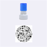 Blue and red pattern Rubber Round Stamps (Small) 1.12 x1.12  Stamp