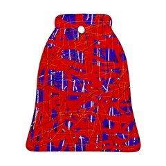 Blue And Red Pattern Bell Ornament (2 Sides) by Valentinaart