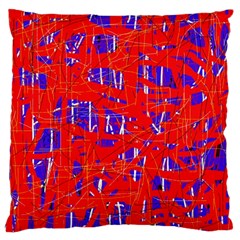 Blue And Red Pattern Large Cushion Case (one Side) by Valentinaart