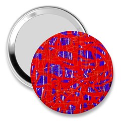 Blue And Red Pattern 3  Handbag Mirrors by Valentinaart