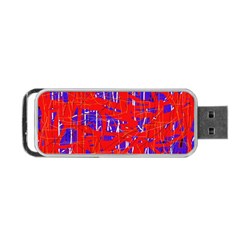 Blue And Red Pattern Portable Usb Flash (one Side) by Valentinaart