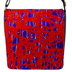 Blue And Red Pattern Flap Messenger Bag (s) by Valentinaart