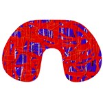 Blue and red pattern Travel Neck Pillows Back